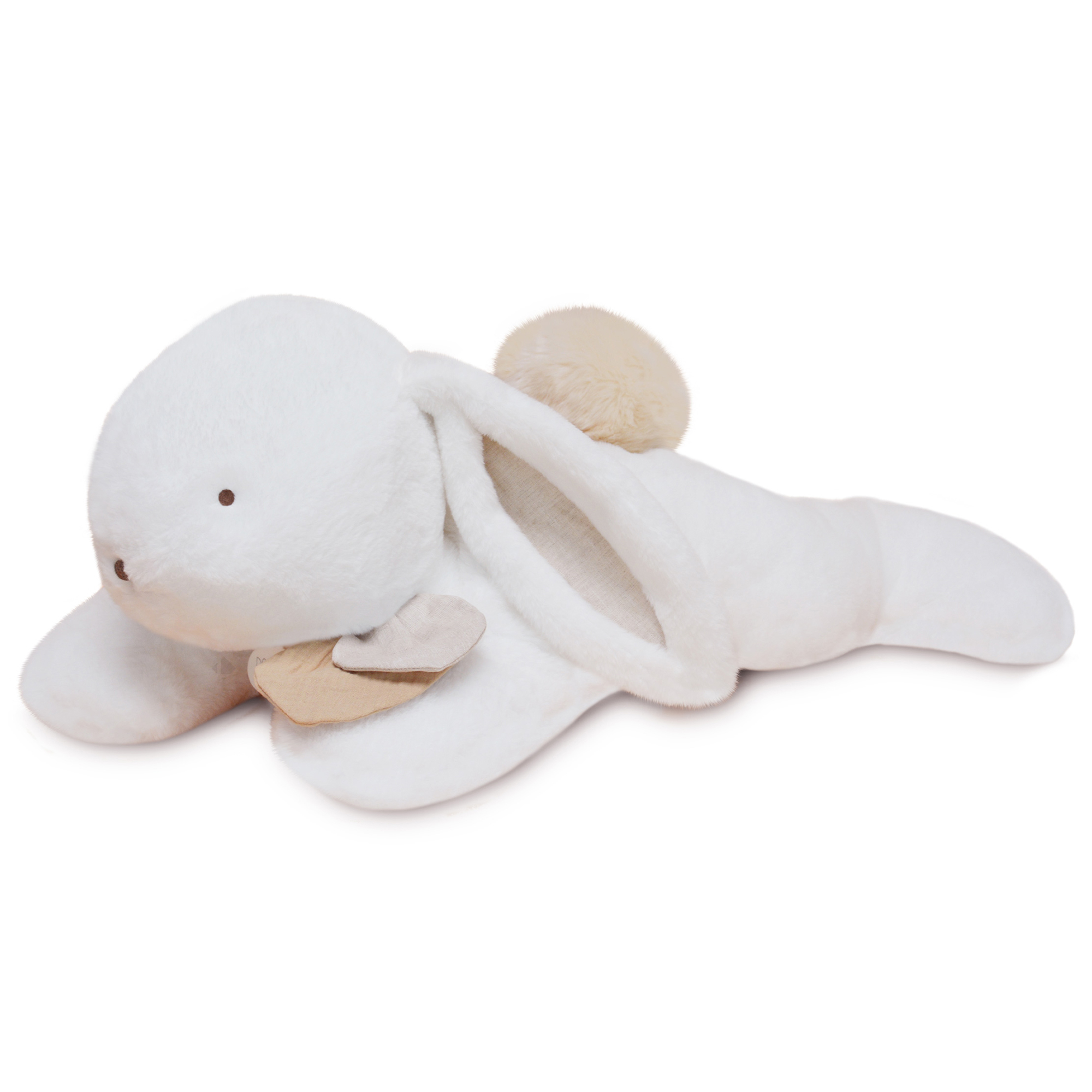 Peluche Lapin Polyester 65 Cm Collection Happy Wild Blanc/beige