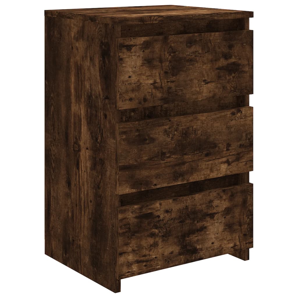 Table De Chevet Avec 3 Tiroirs 40 X 35 X 62,5 Cm Bois D'ingénierie Dec033596