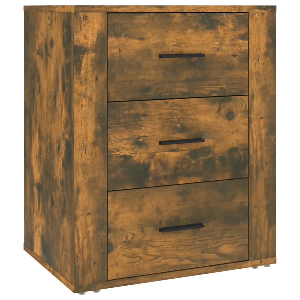 Table De Chevet Avec 3 Tiroirs 50 X 36 X 60 Cm Bois D'ingénierie Dec033664