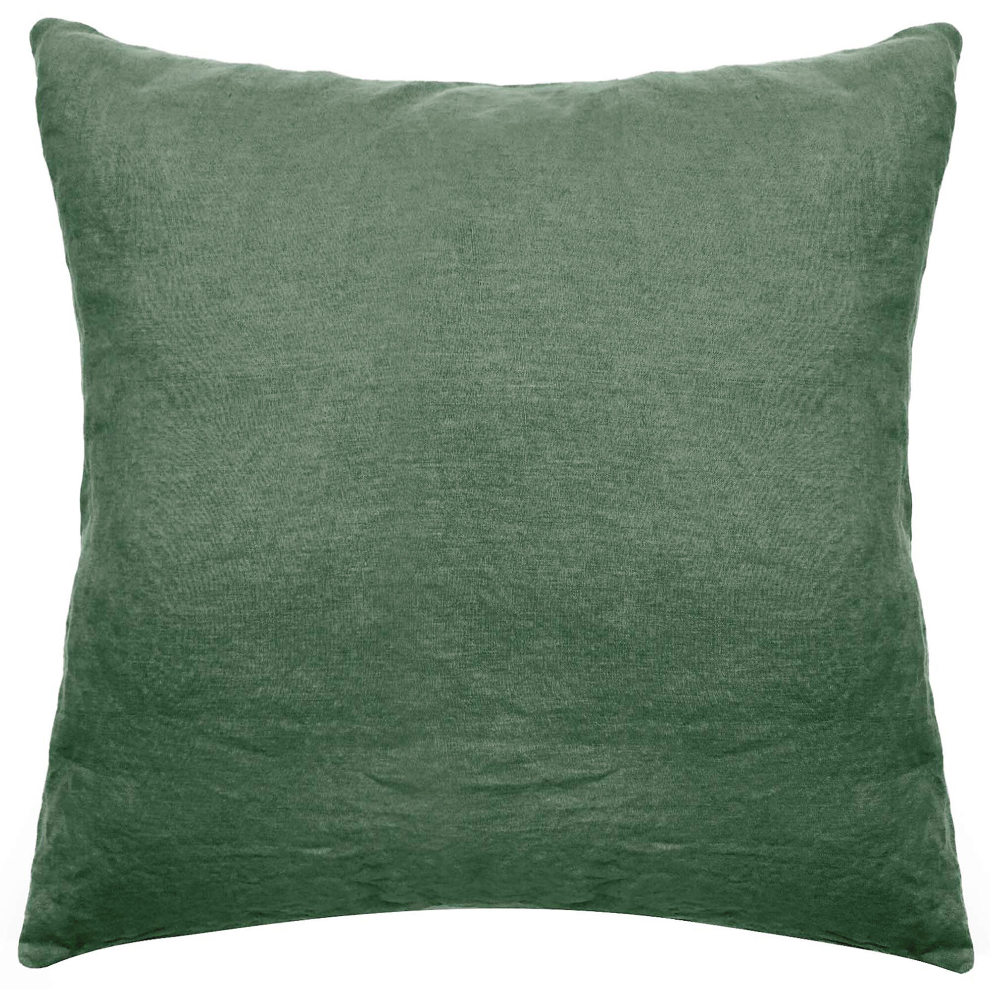 Taie D'oreiller Palace Pur Coton Lavé 65x65 Cm Uni Vert Cèdre