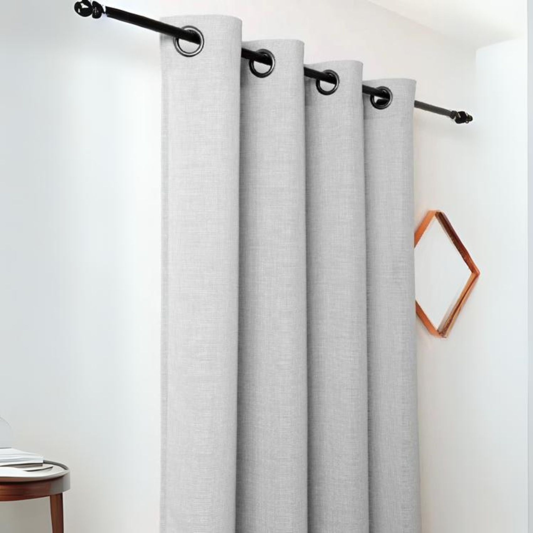 Voilage Tamisant Linder Fils Satinés 240 X 140 Cm Gris 100% Polyester