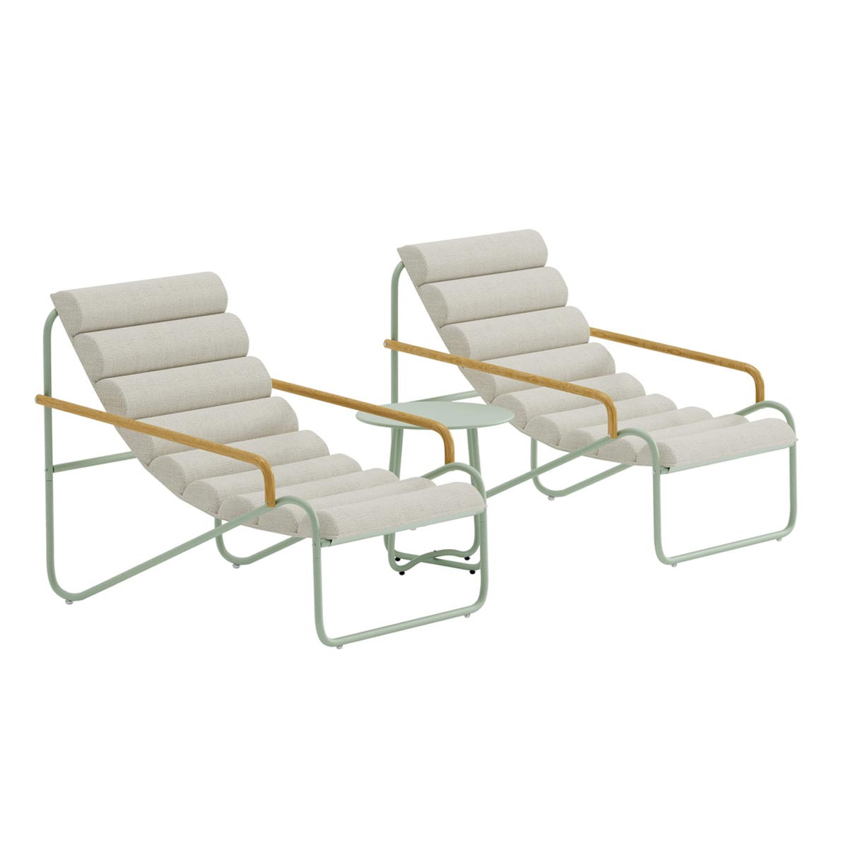 Salon De Jardin Lounge "ithaka" 100cm Beige & Vert