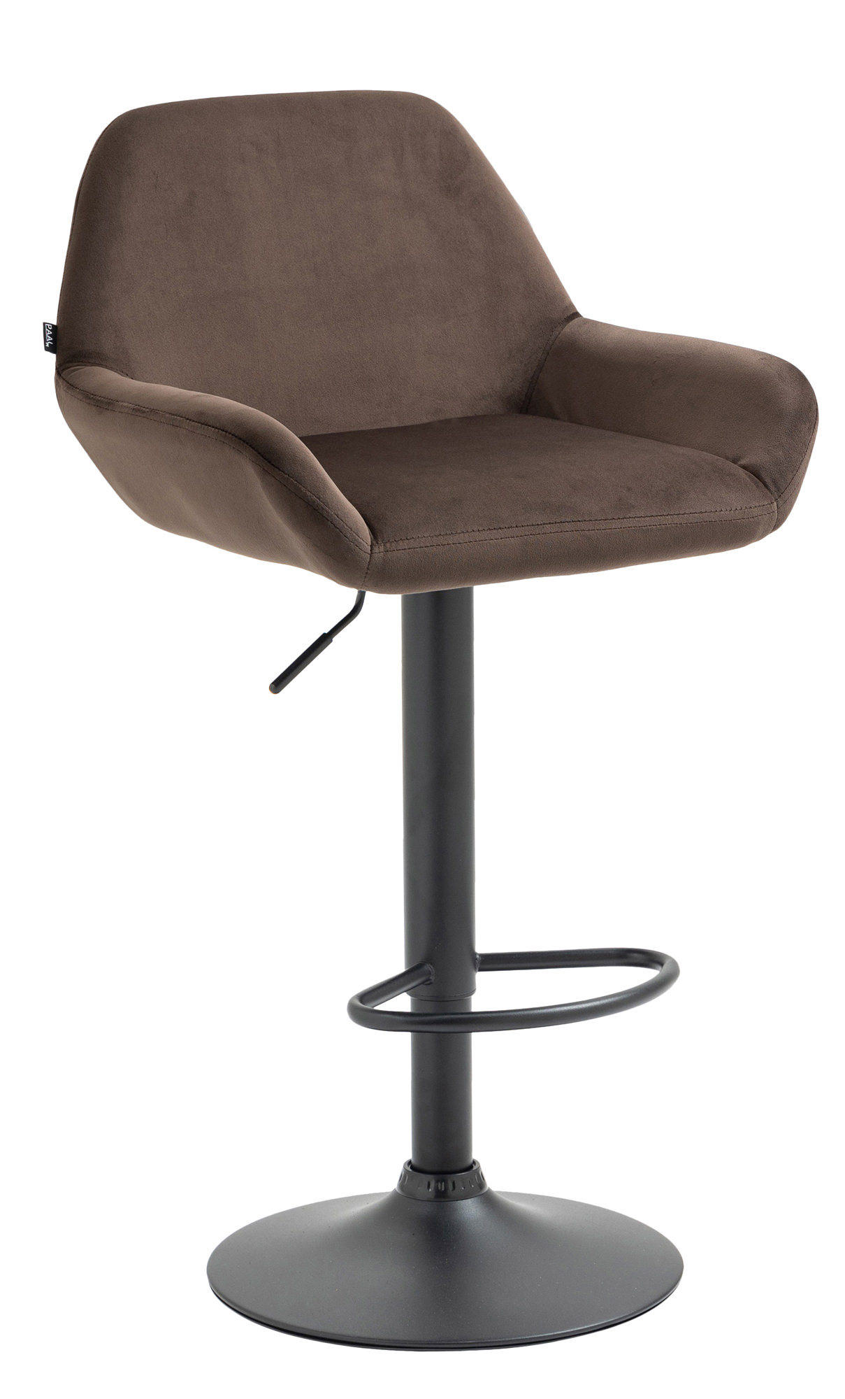 Tabouret De Bar Braga Velours Noir Brun