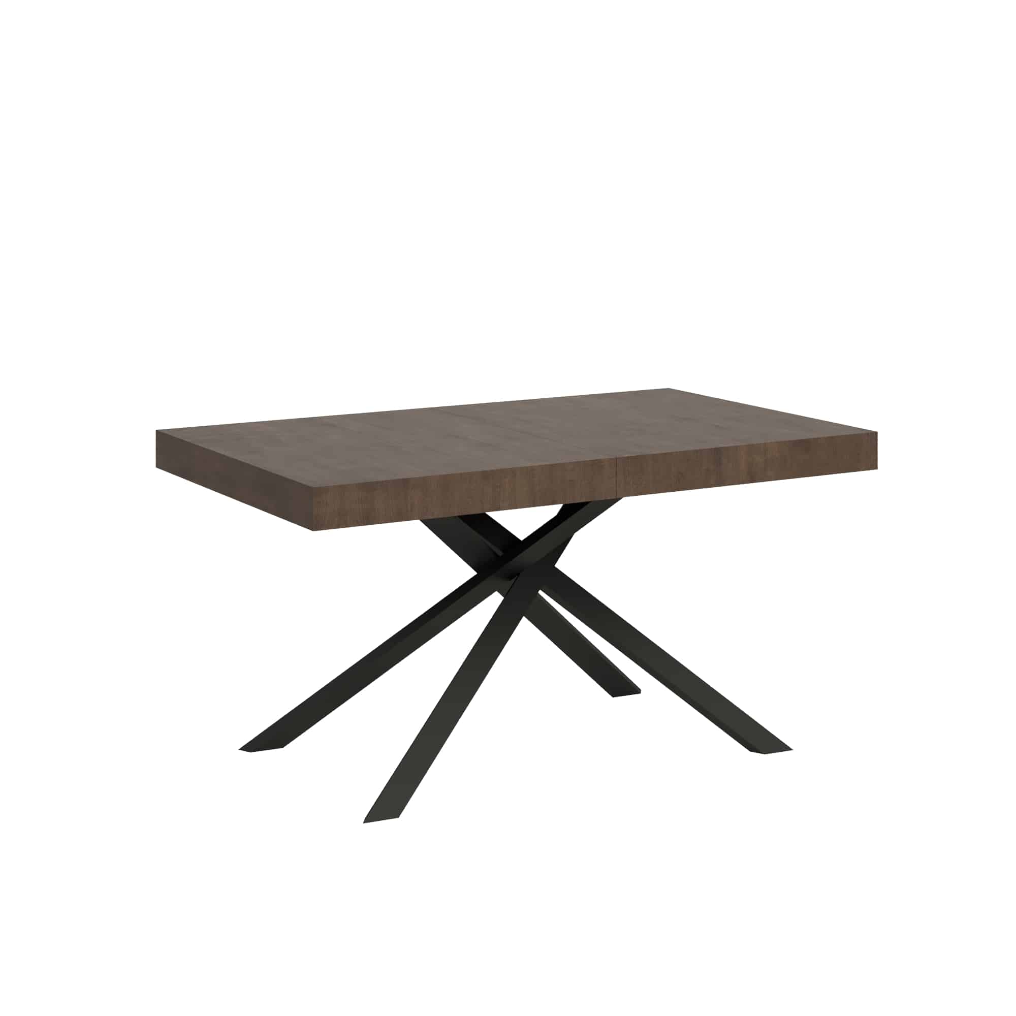 Table Extensible 140/400x90 Cm Karida Noyer Pieds Anthracite