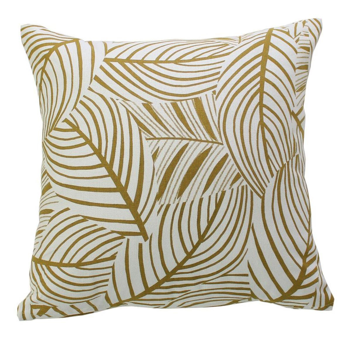Coussin Déco Imprimé "édition" 40x40cm Écru & Bronze