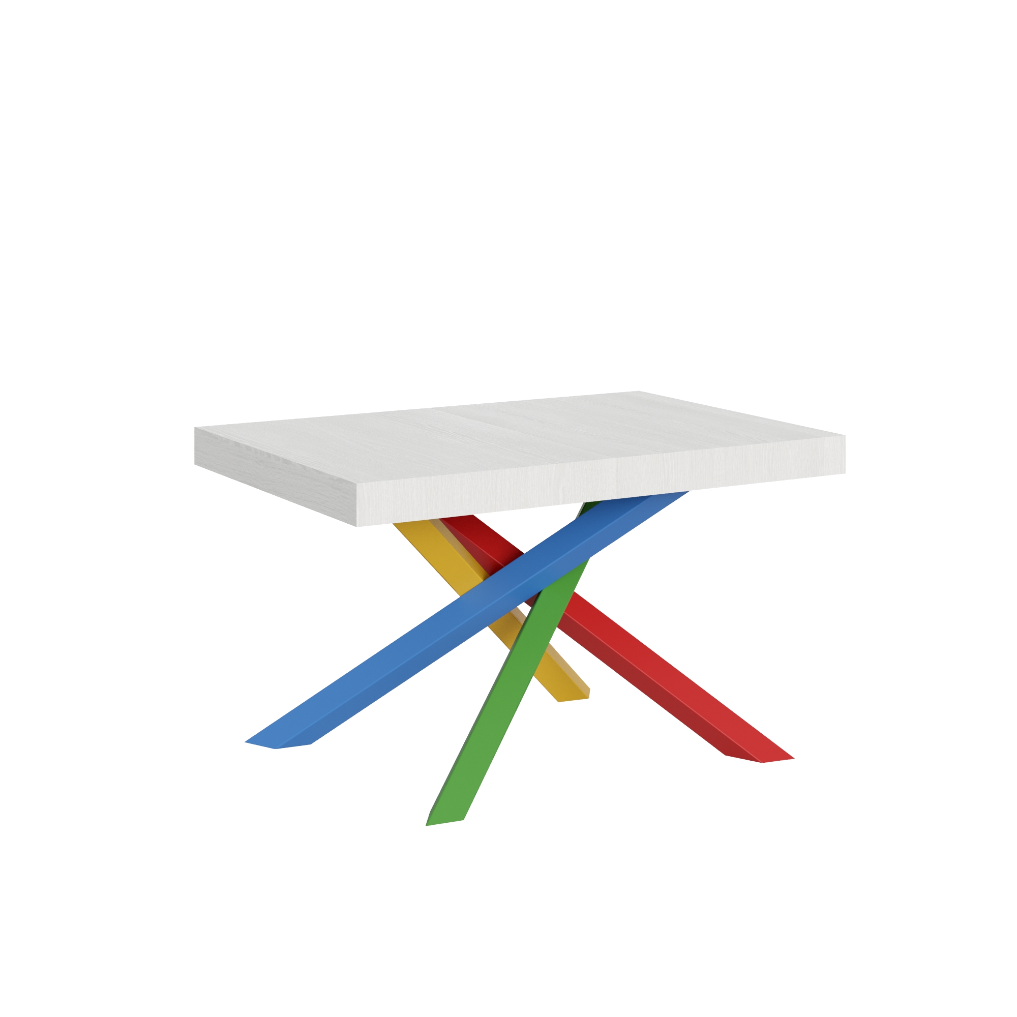 Table Extensible 90x120/224 Cm Volantis Structure Frêne Blanc 4/b