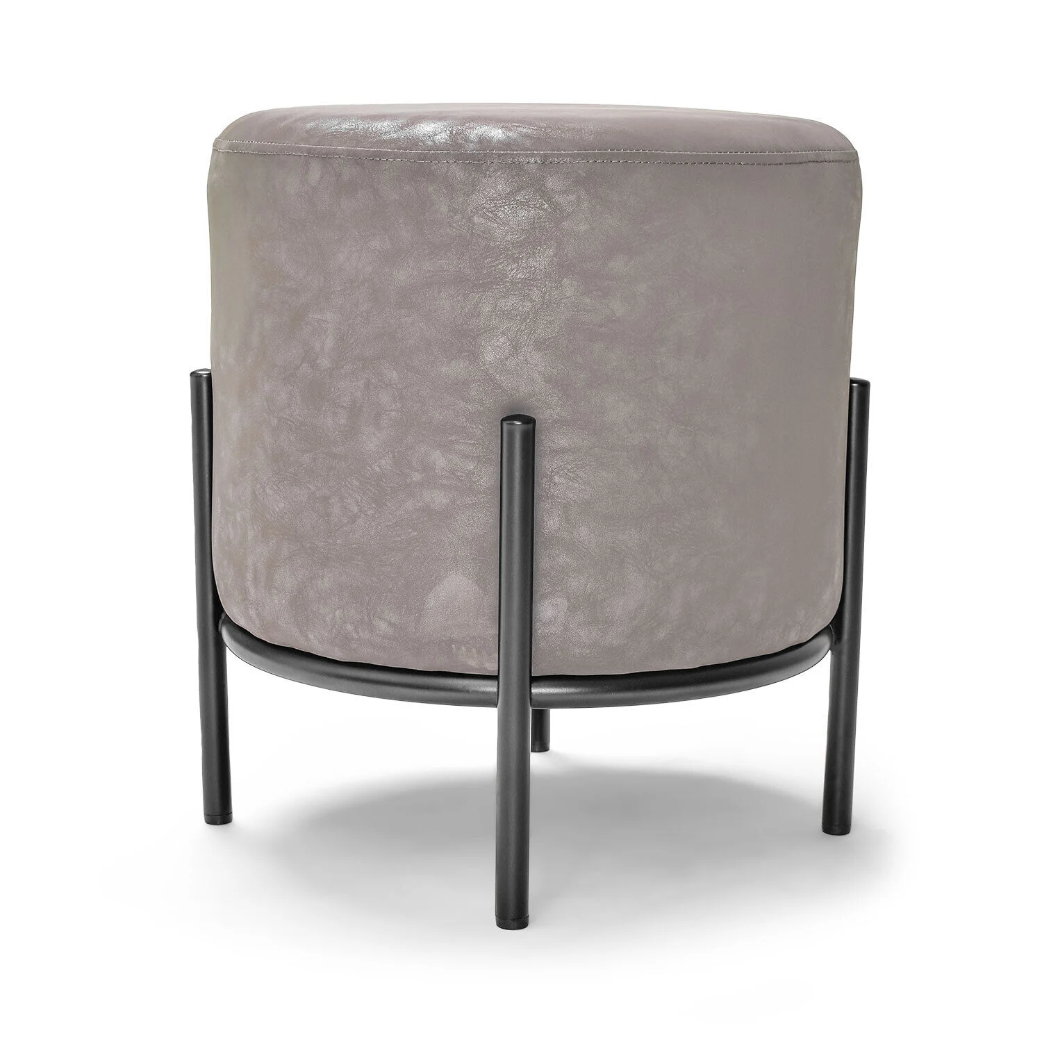 Bonn Letherette - Petit Pouf Rond En Létherette