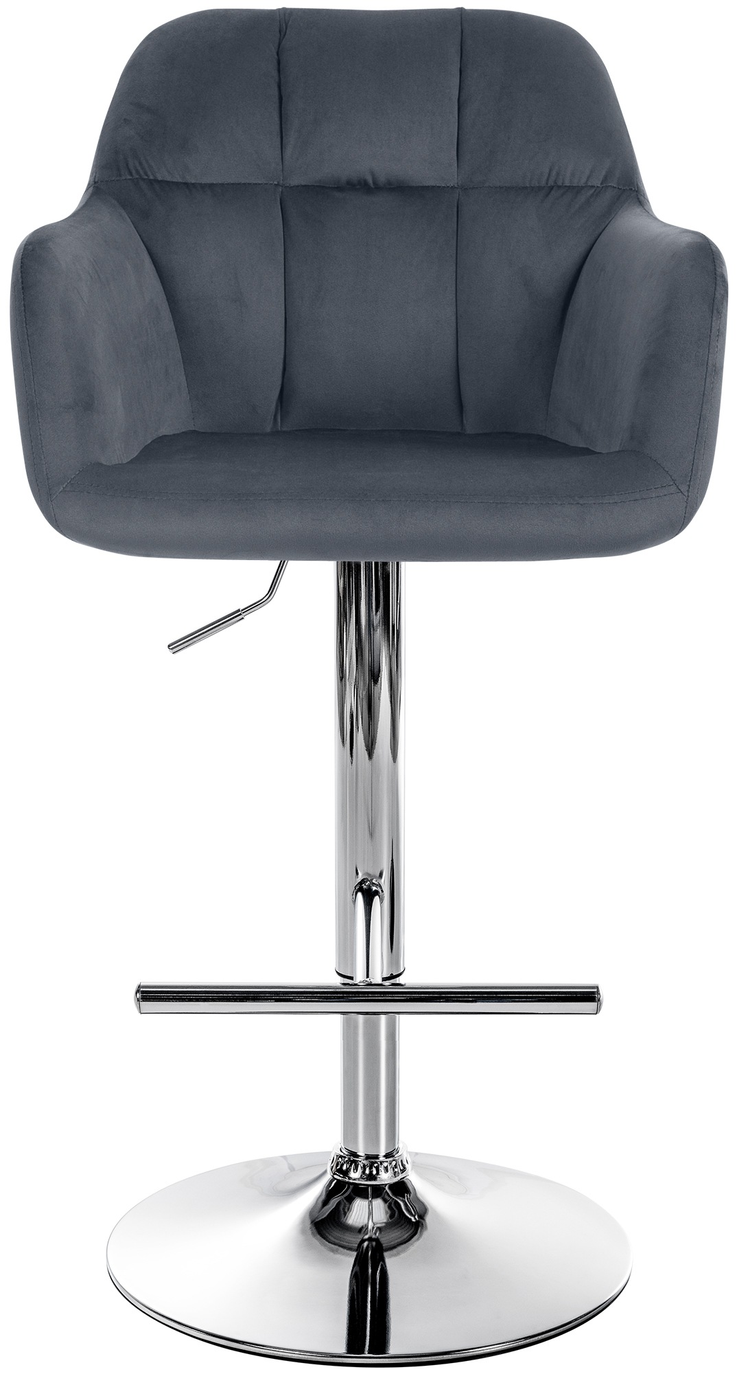Tabouret De Bar Natoma Velours Chrome Gris Foncé