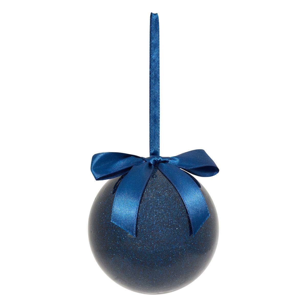 Boule Unie D.9cm Papier Bleu - Feeric Lights & Christmas
