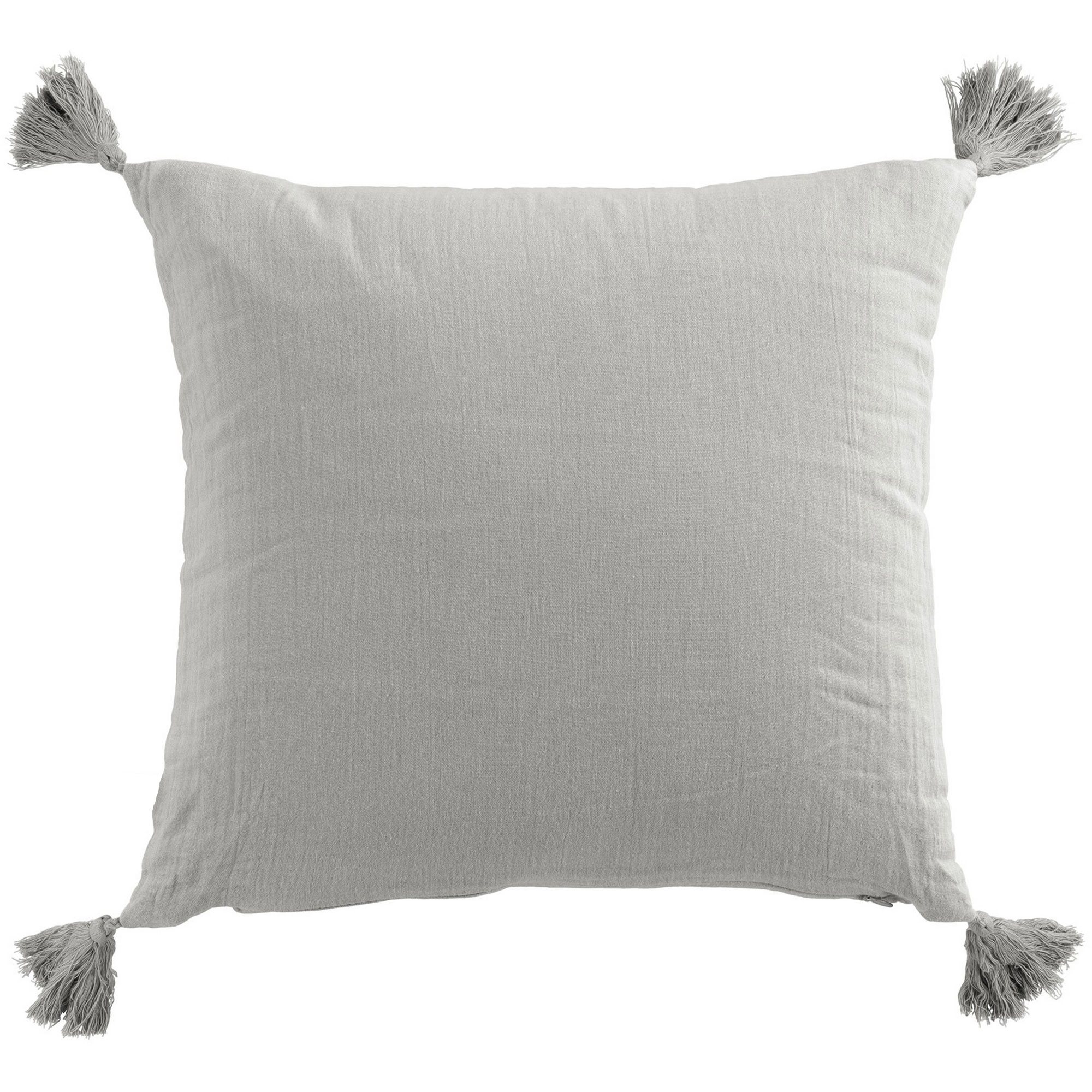 Coussin Carré 40x40 Cm Gaze De Coton Avec Pompons Nuage