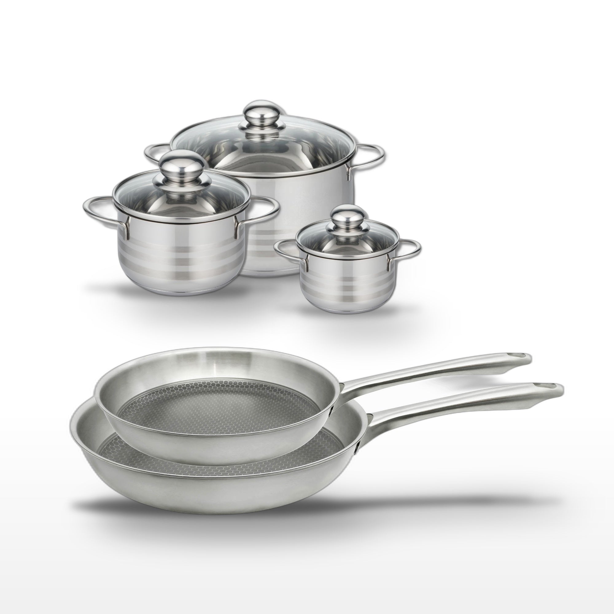 Batterie De Cuisine 2 Poêles 24/28cm + 3 Faitouts Relief Passion