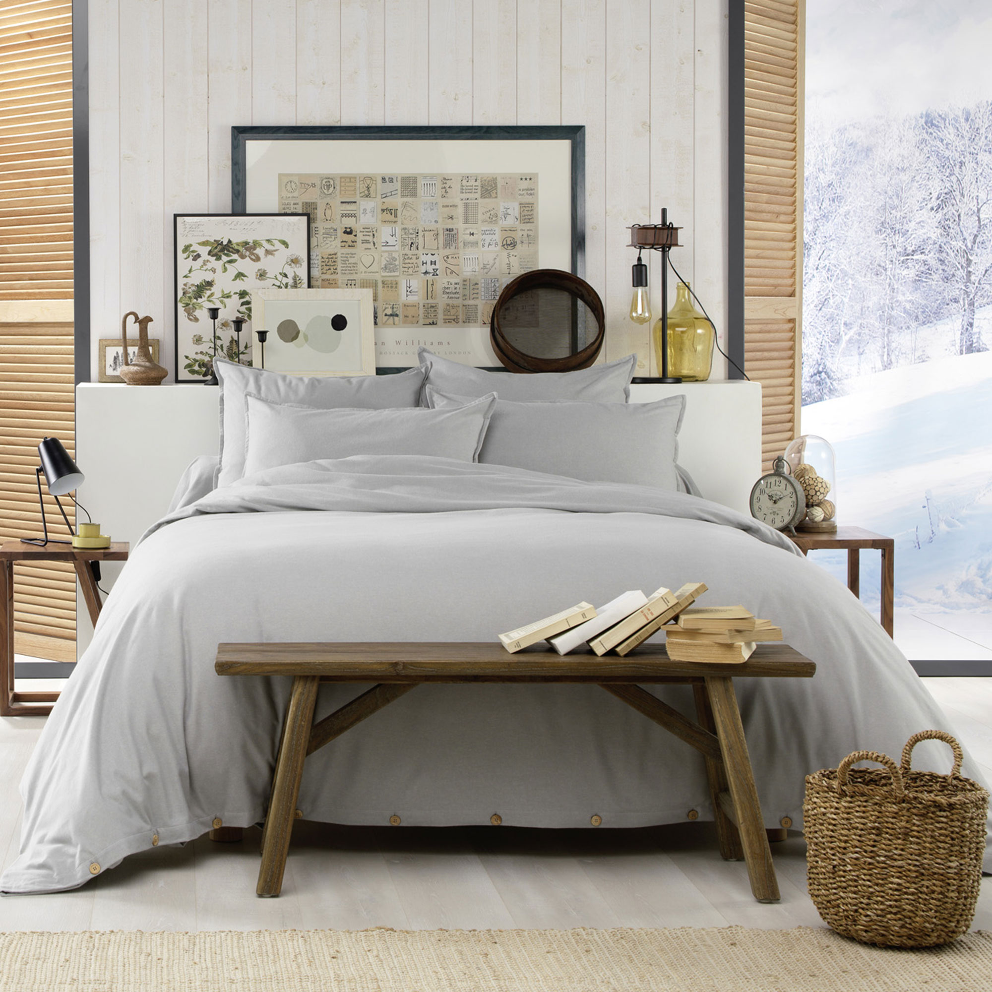 Housse De Couette 220x240 Flanelle De Coton Brume