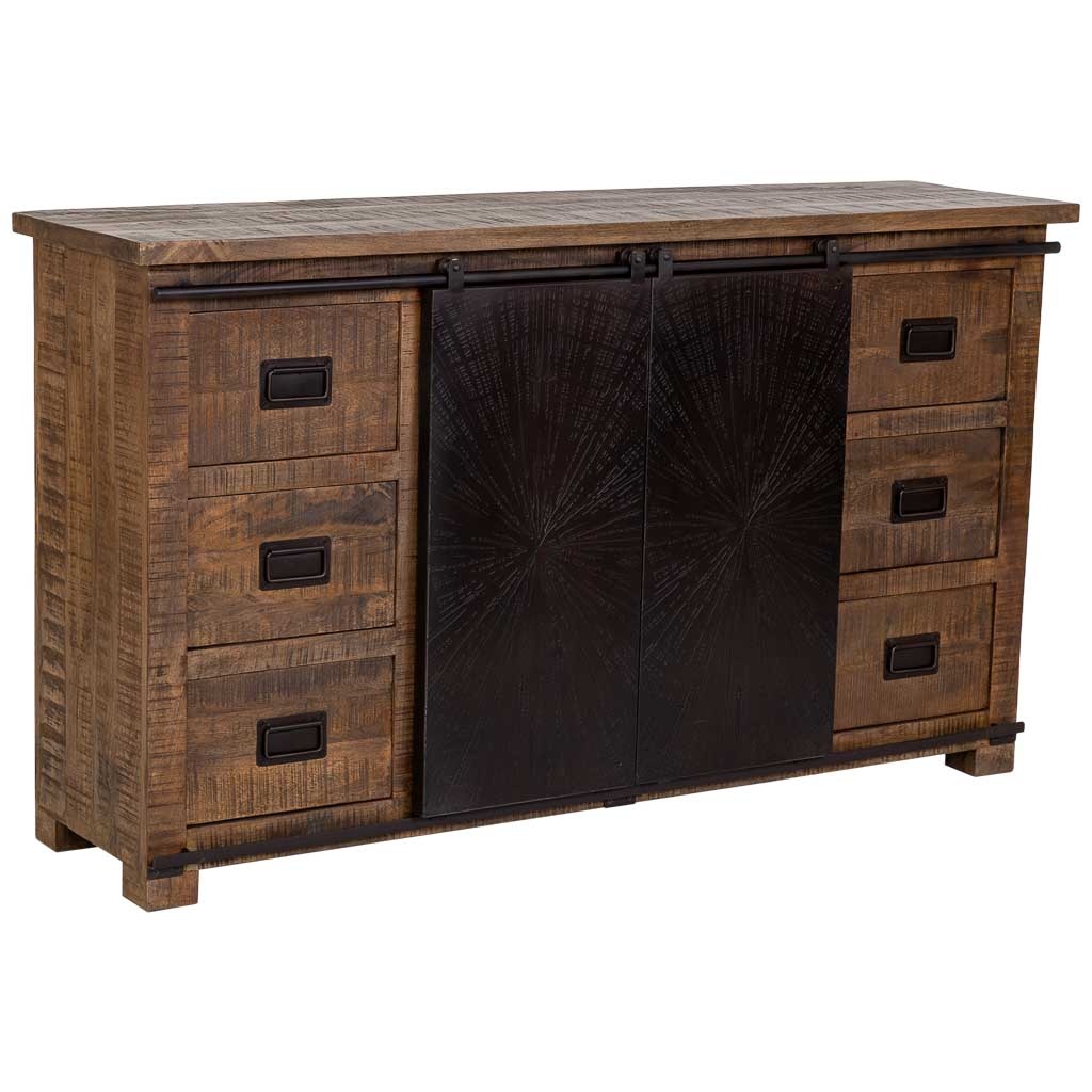 Buffet En Bois Marron, 160x42x92 Cm (h)