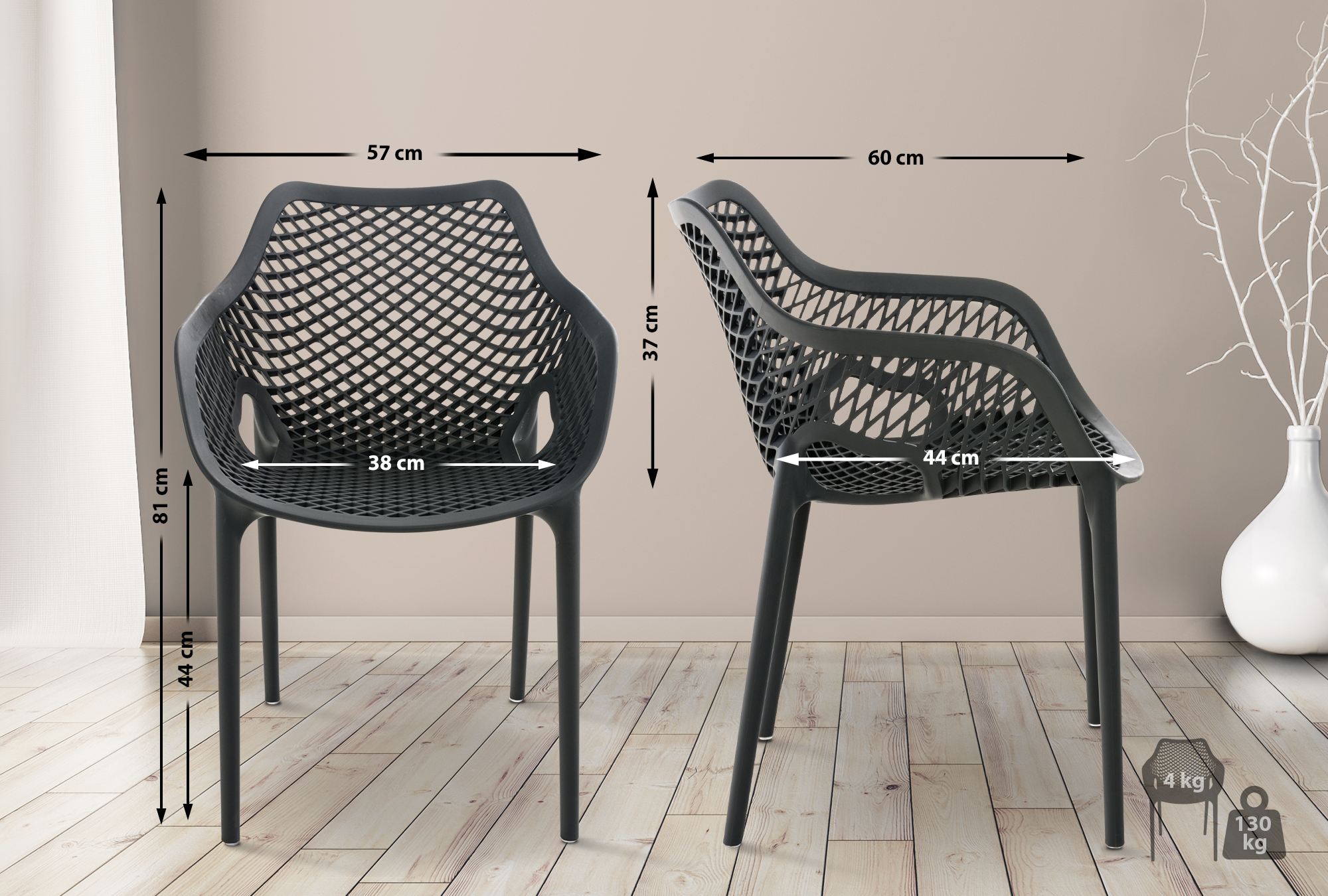 Chaise Air Xl Gris Foncé