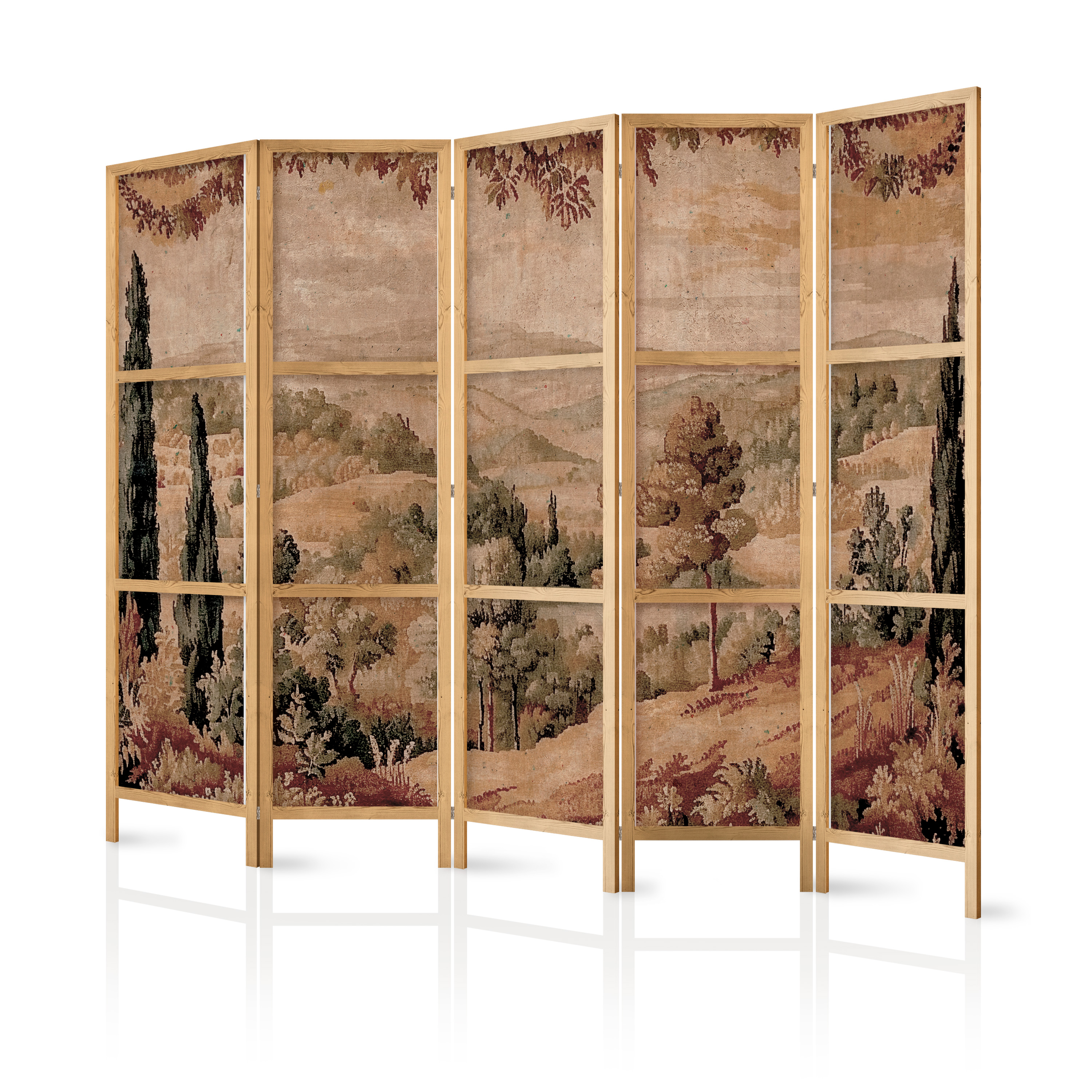 Paravent Japonais -tapisserie Ancienne À Végétation Méditerranéenne 225x172