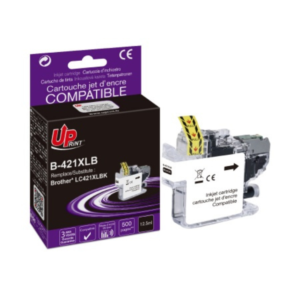 Cartouche Encre Uprint Compatible Brother Lc421 Xl Bk Noir