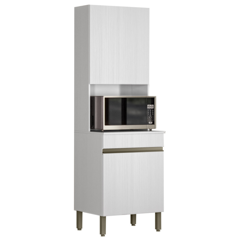 Colonne Cuisine Beaux Meubles Pas Chers 2 Portes 5 Niches Blanc 60 X 193 X 53,5 Cm