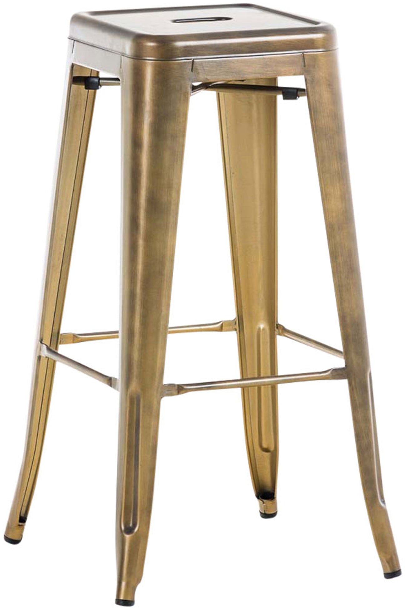 Tabouret De Bar Style Industriel En Métal Doré 10_0000242