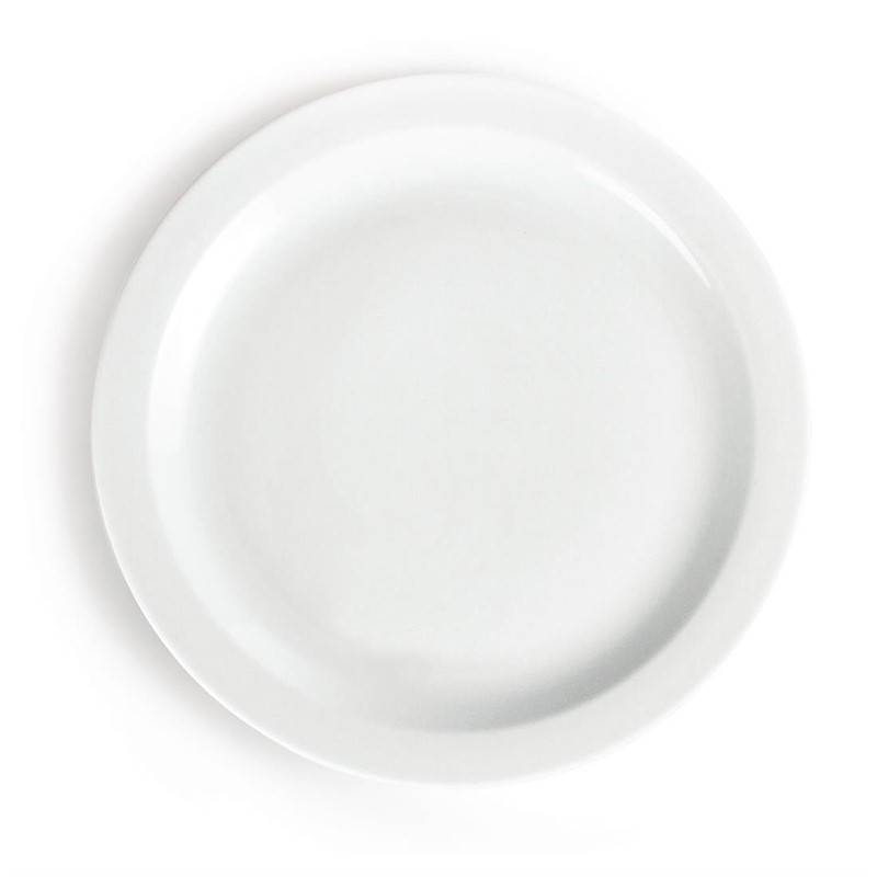 Assiettes À Bord Étroit Blanches 280 Mm - Lot De 6 - Olympia