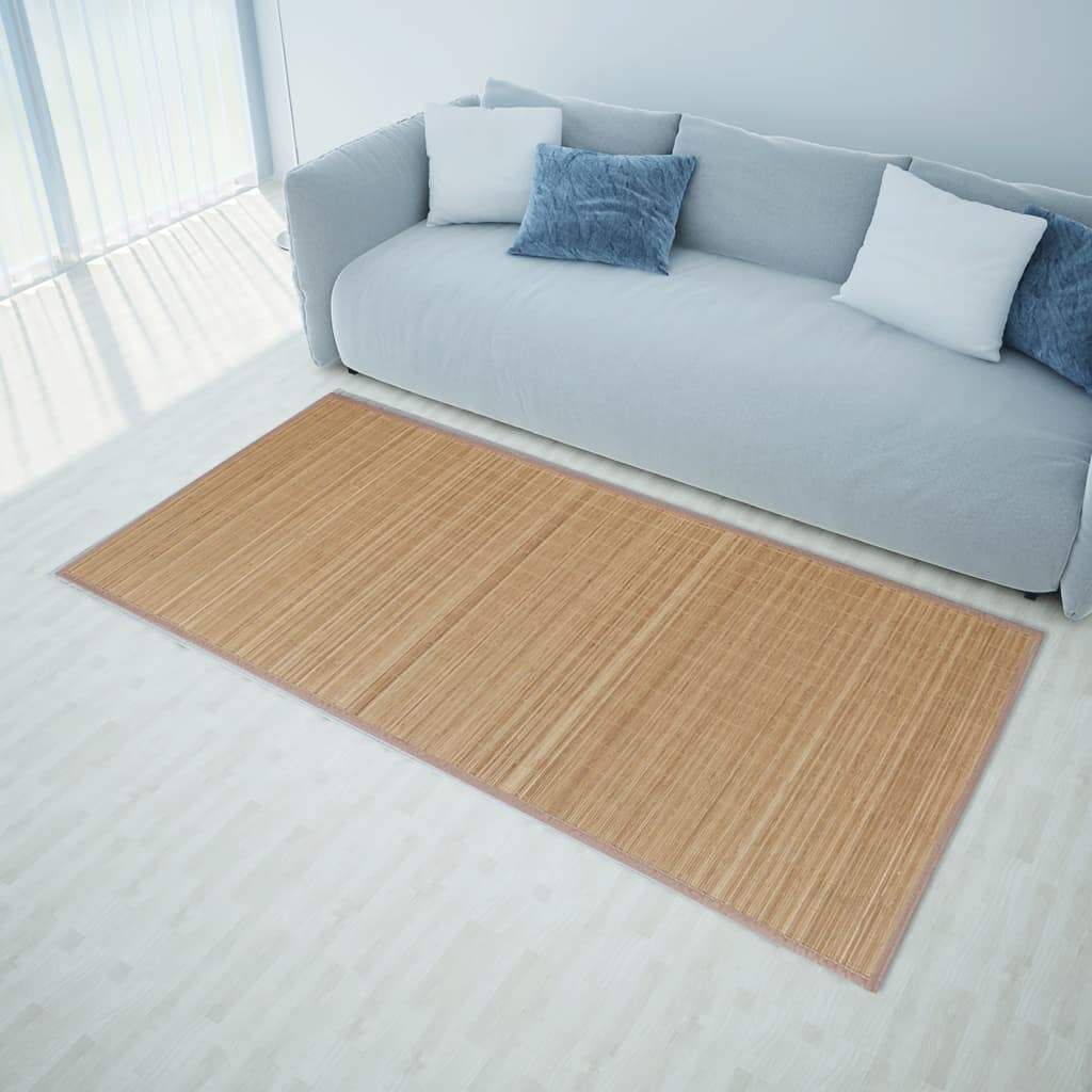 Tapis En Bambou Brun À Latte Rectangulaire 80 X 300 Cm Dec023832