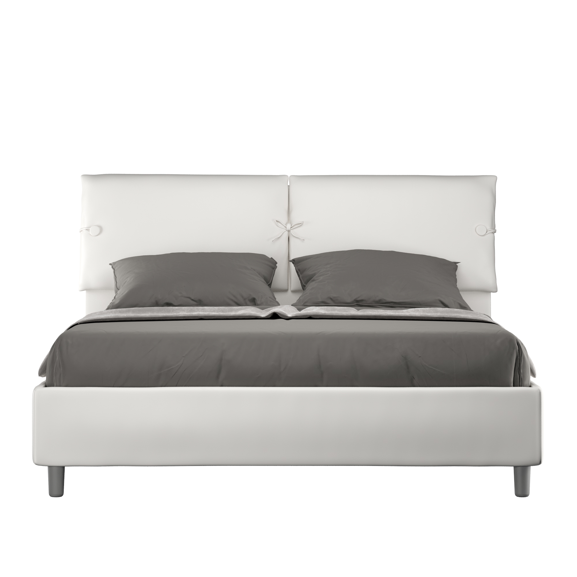 Lit Sans Sommier Rembourré 160x200 Similicuir Blanc Sleeper