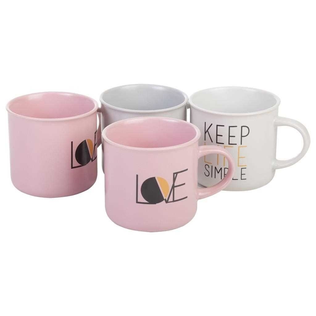 Set 4 Tasses Petit-déjeuner 370cc