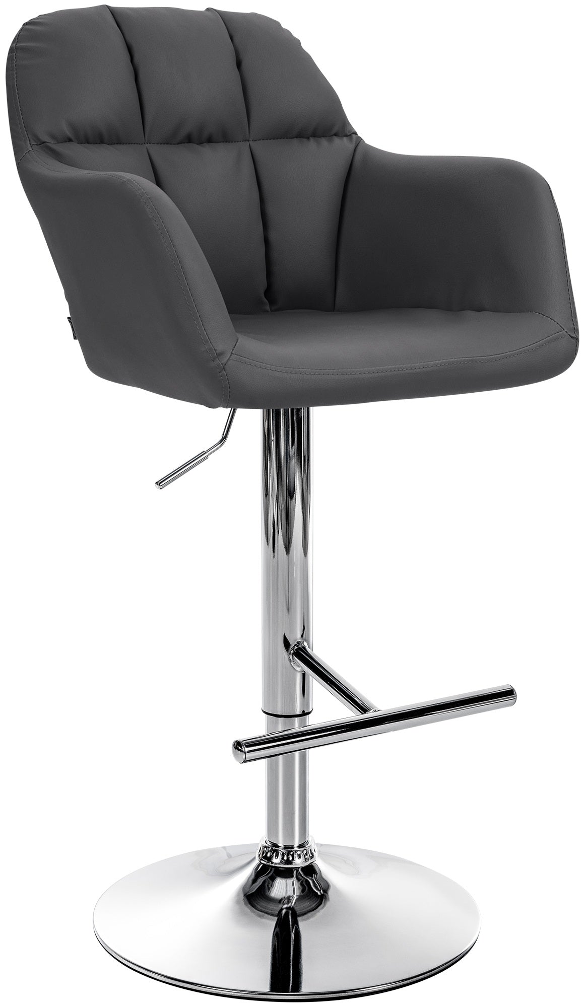 Tabouret De Bar Chaise Haute X1 Fonction Rotation 360° En Pvc Noir Avec Coutures 10_0005254