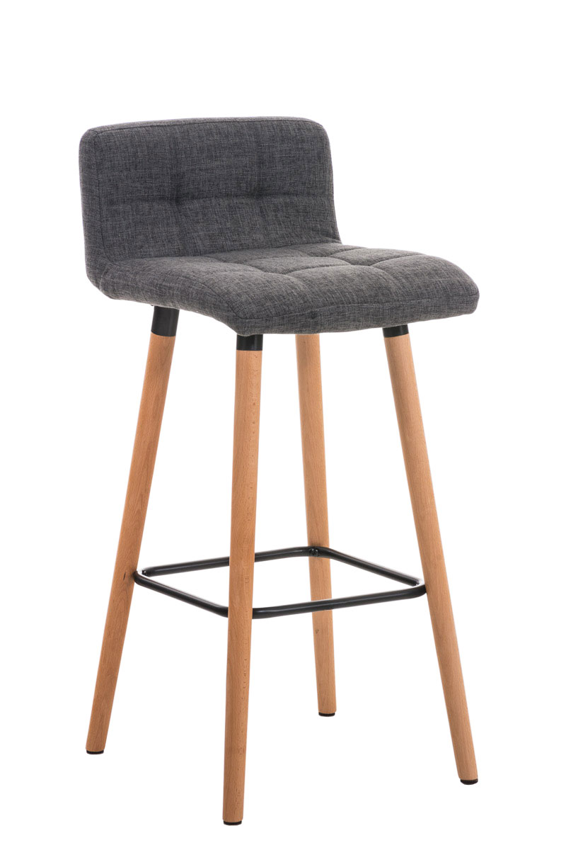Tabouret De Bar Lincoln En Tissu Gris Clair