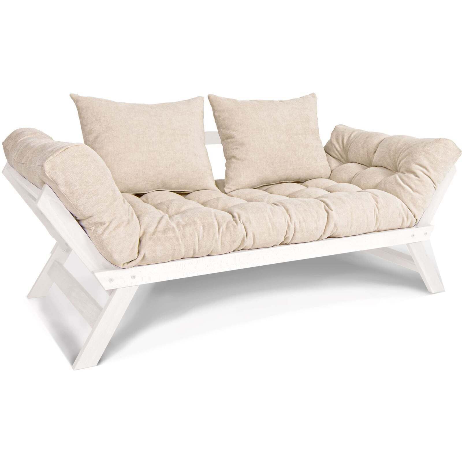 Canapé Lit Allegro - 80 X 203 Cm - Bois Clair Et Marron