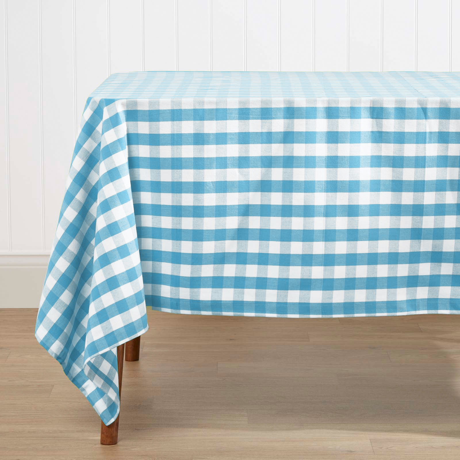 Nappe De Table À grands Carreaux Vichy En Coton Bleu 137x178cm - Homescapes