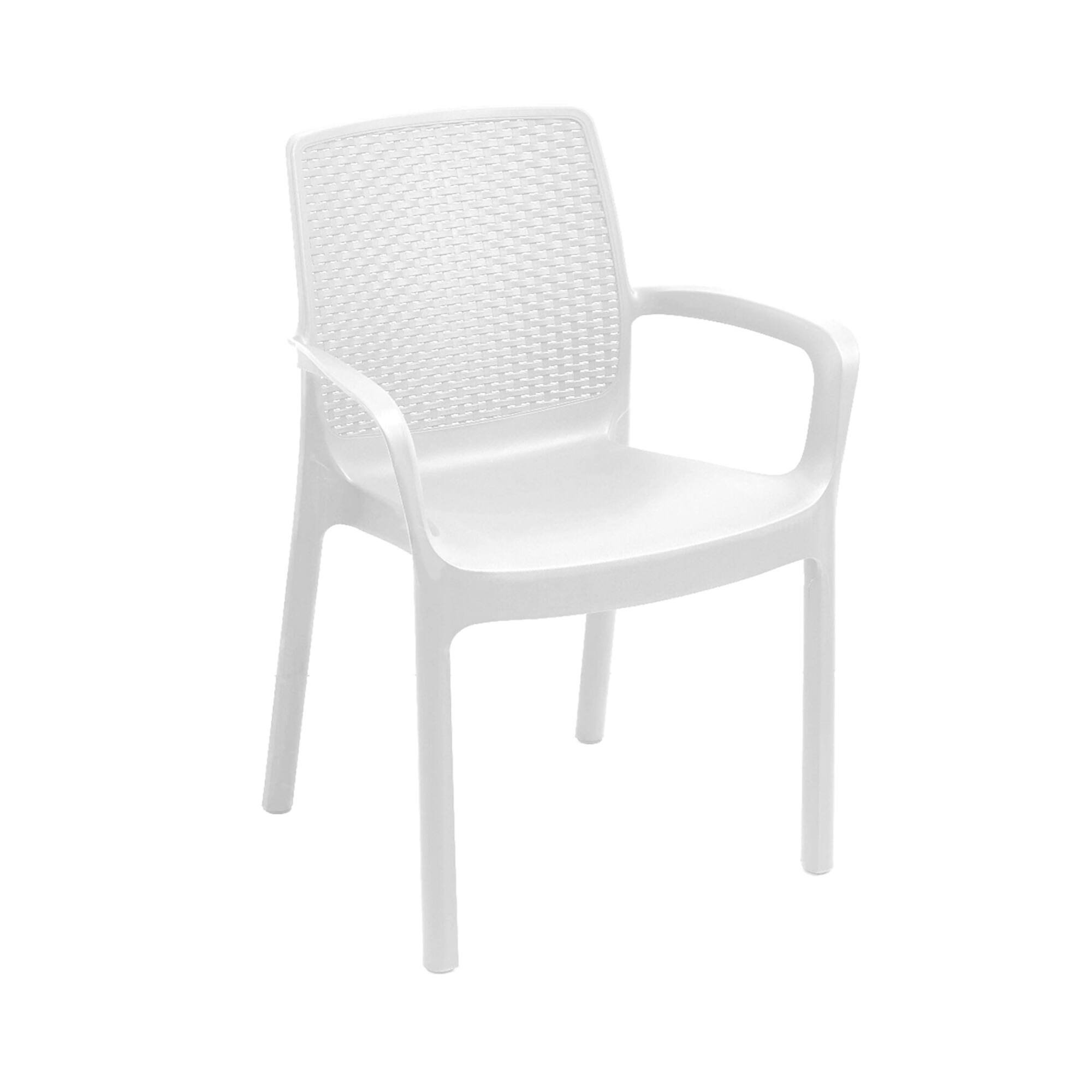 Chaise D'extérieur,en Pvc,blanc,54x60.5h82 Cm