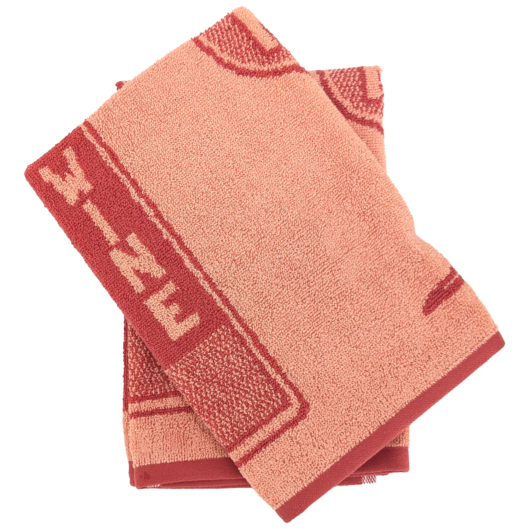 Lot De 2 Torchons De Cuisine Éponge Drink 50x50 Cm Orange Terracotta