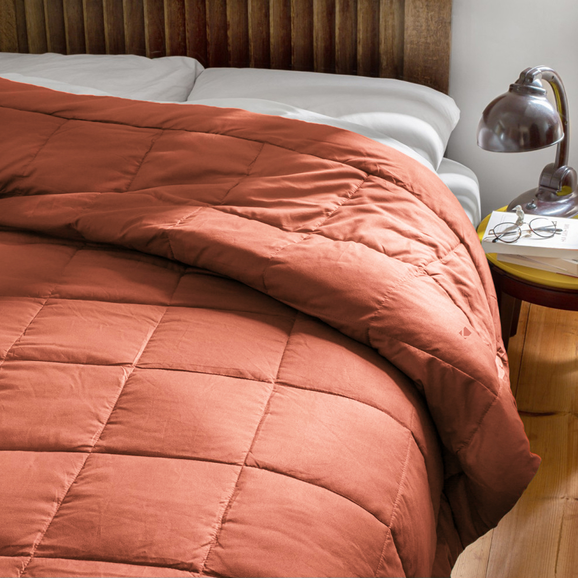 Dessus De Lit Polyester Microfibre 160x240 Cm Lazy Rose Gingembre 150g/m2