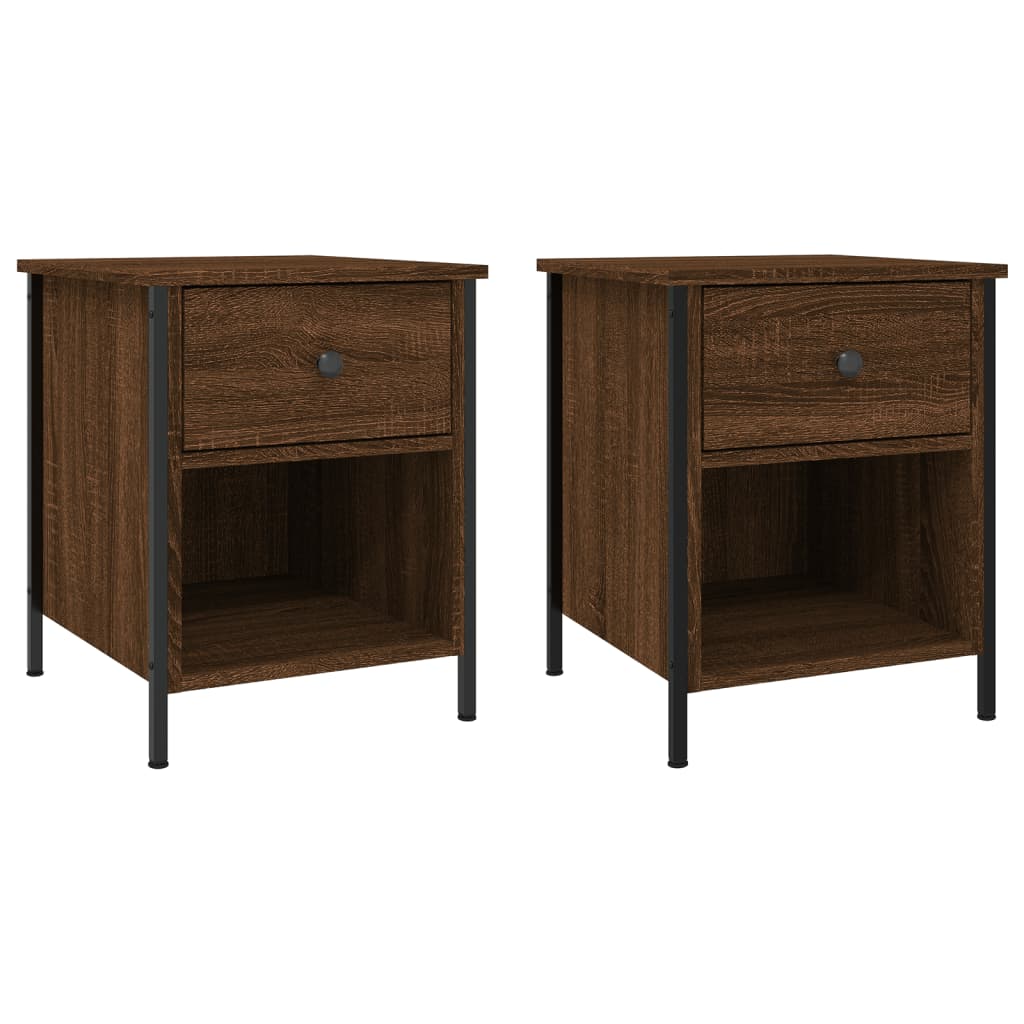 Lot De 2 Tables De Chevet Avec Tiroir Et Compartiment Ouvert 40 X 42 Dec035858