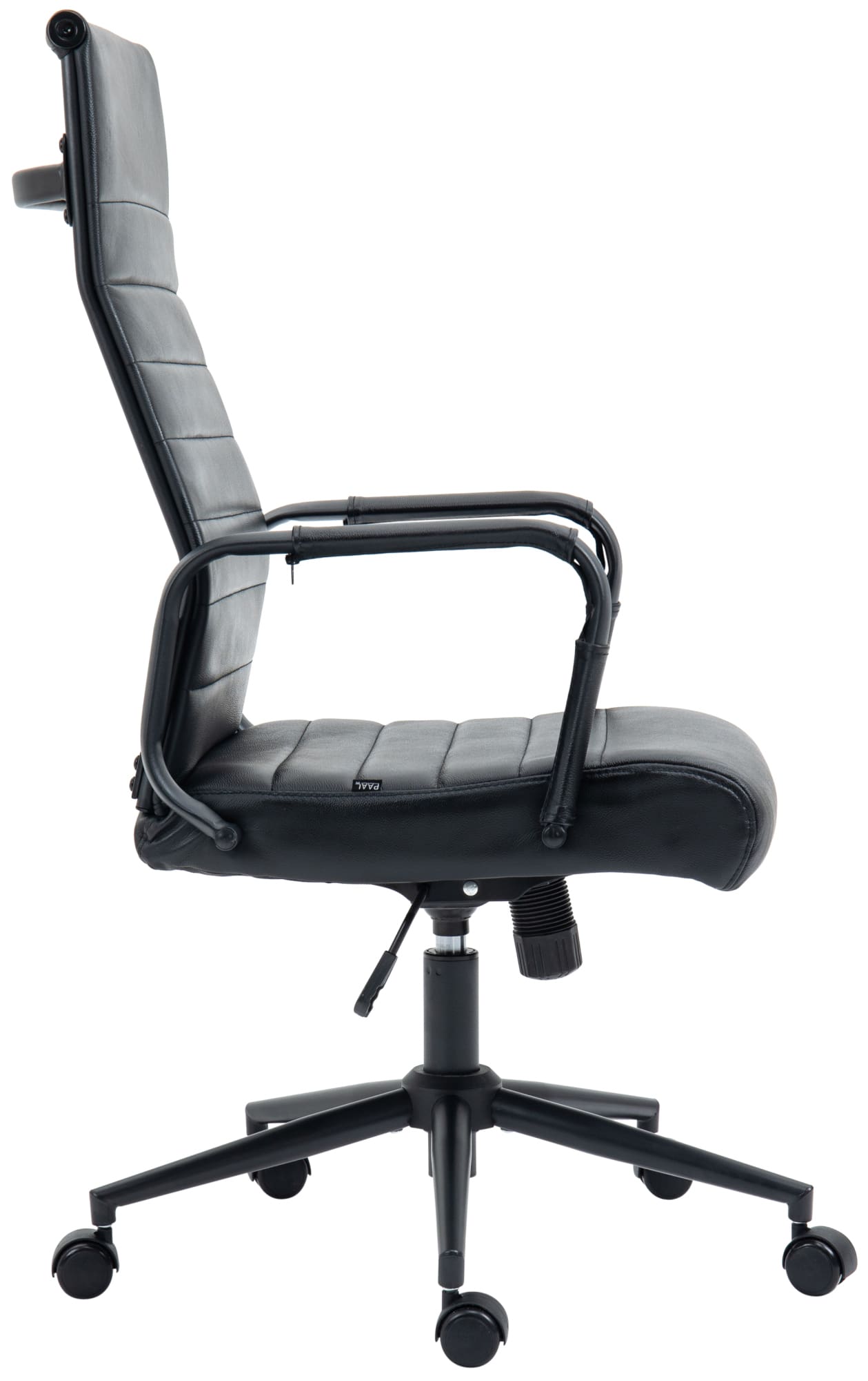 Chaise De Bureau Columbus En Cuir Véritable Noir/noir