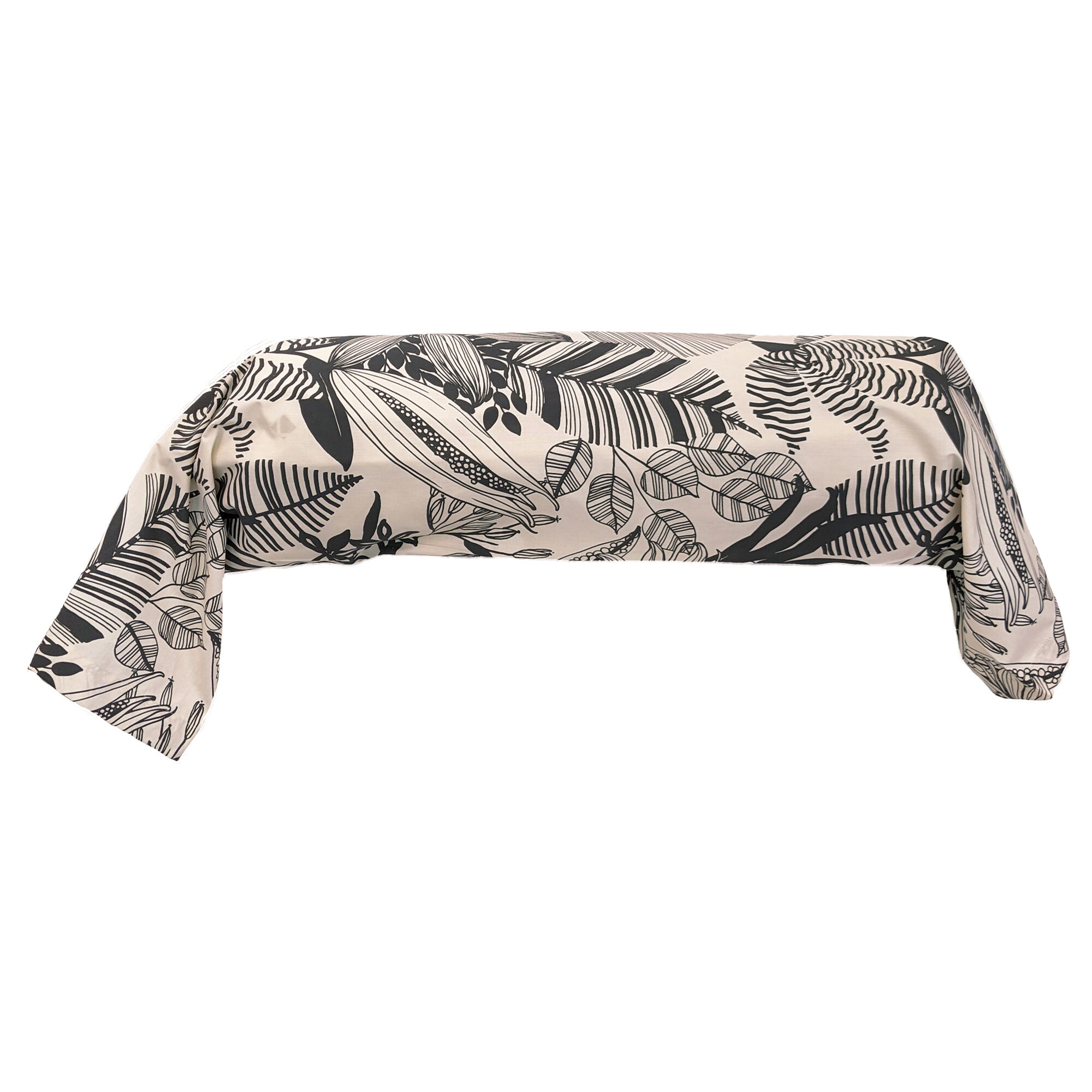 Taie De Traversin 240x43 Cm Percale De Coton Alba Beige/noir