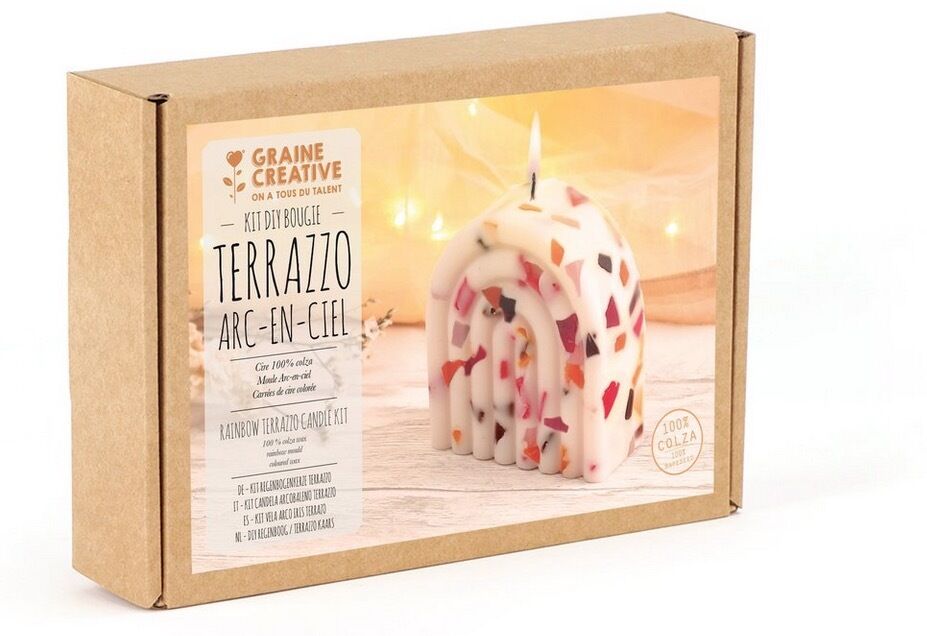 Bougie Diy Graine_creative Kit Terrazo 80x80x30 Mm Multicolor Cire À Modeler