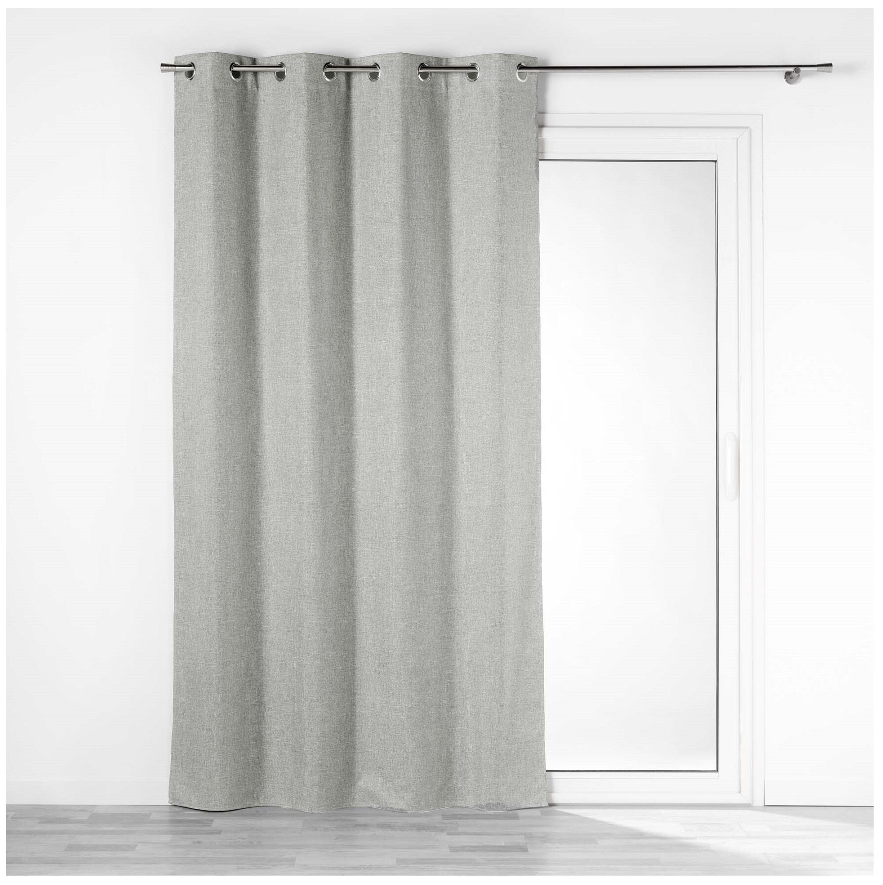 Rideau A Oeillets Occultant 140 X 260 Cm Crepuscules Gris