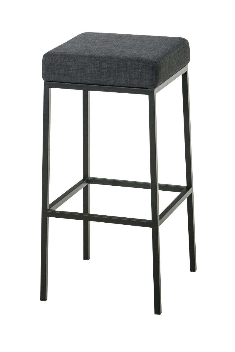 Tabouret De Bar X1 Avec Repose-pieds Design Simple Hauteur 85 Cm En Tissu Gris 10_0005249