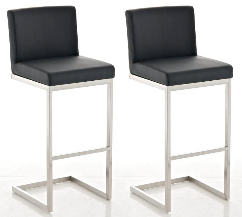 Lot De 2 Tabourets De Bar Design Moderne Support En Acier Inoxydable Assise En 10_0004384