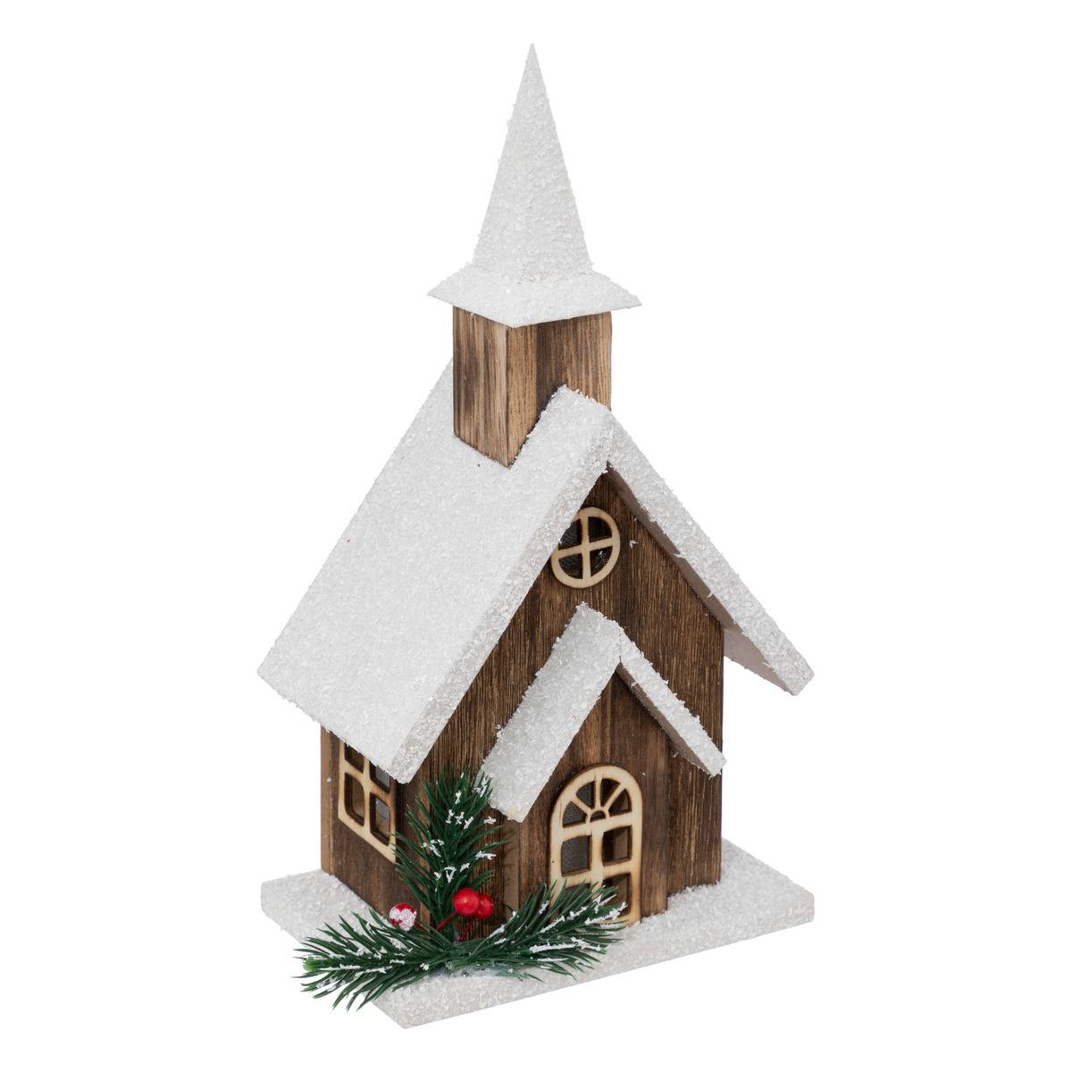 Décoration Lumineuse Église En Bois H27cm - Feeric Lights & Christmas