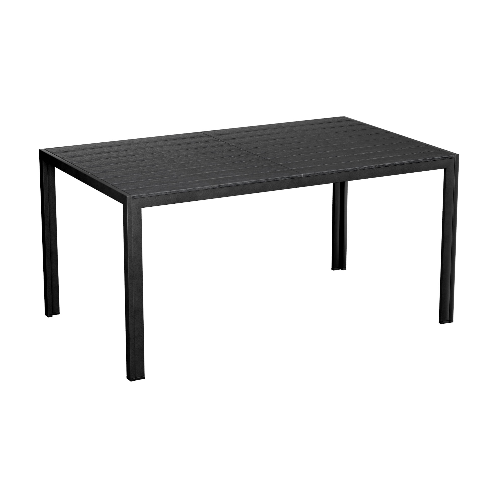Giano - Table De Jardin Avec Structure En Aluminium Et Plan À Effets À Lattes Horizontales 150x90cm