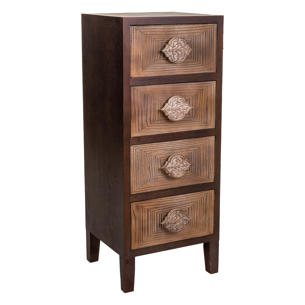 Commode En Bois Marron 45x40x110h