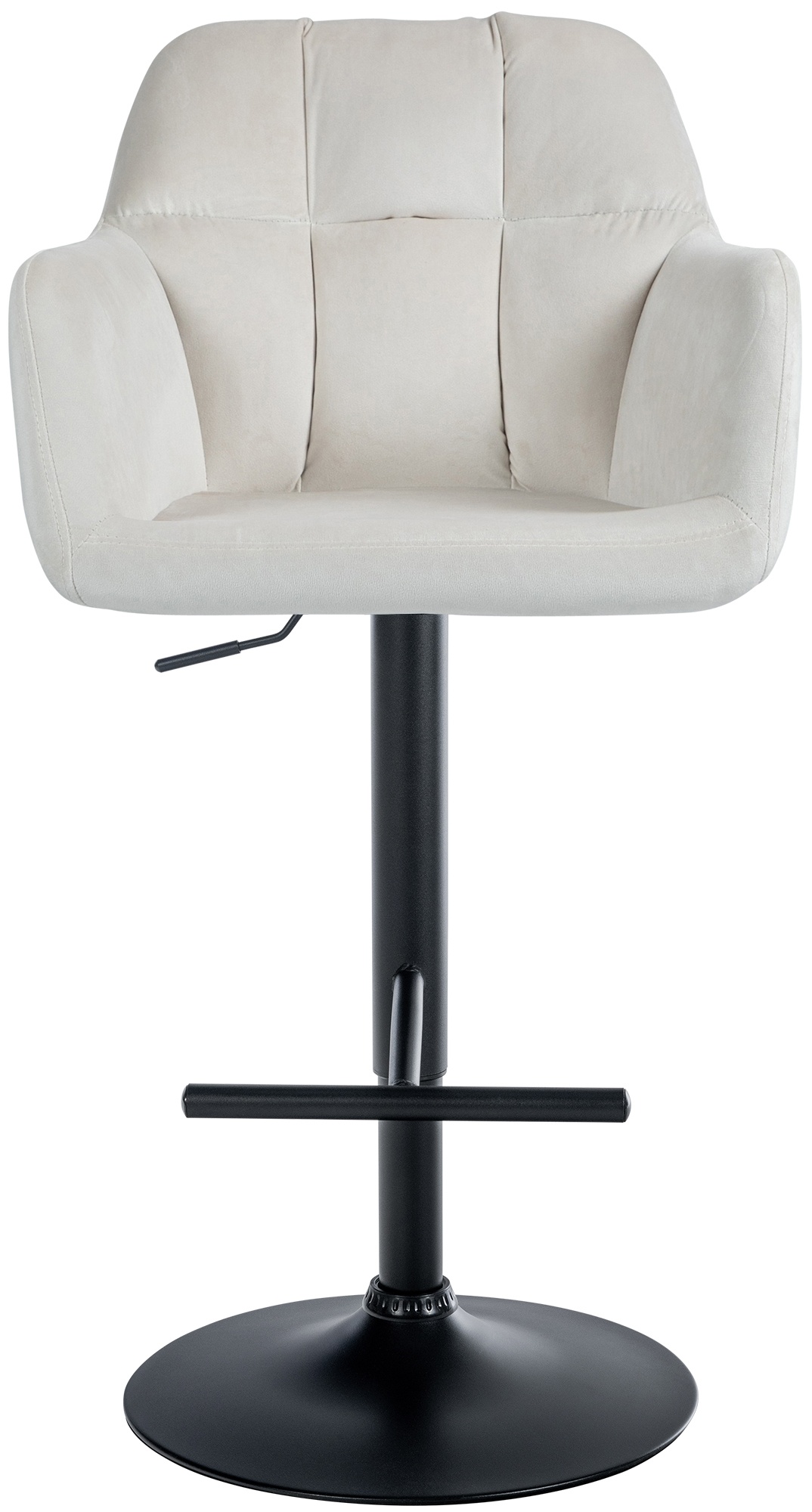 Tabouret De Bar Natoma Velours Noir Crème
