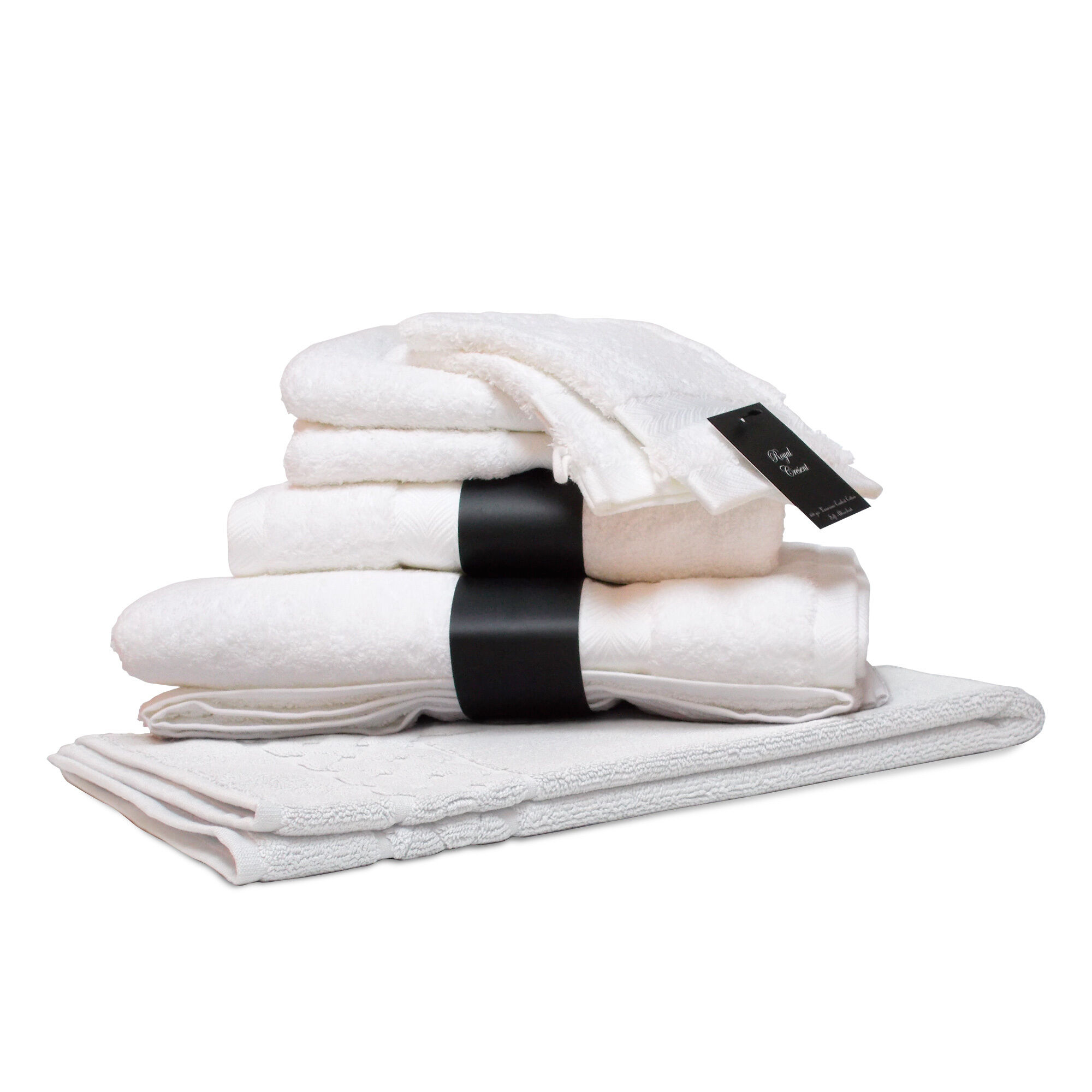 Parure De Bain 7 Pièces Royal Cresent Blanc 650g/m2