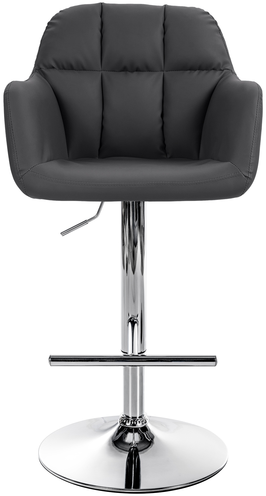 Tabouret De Bar Natoma Simili Cuir Chromé Noir