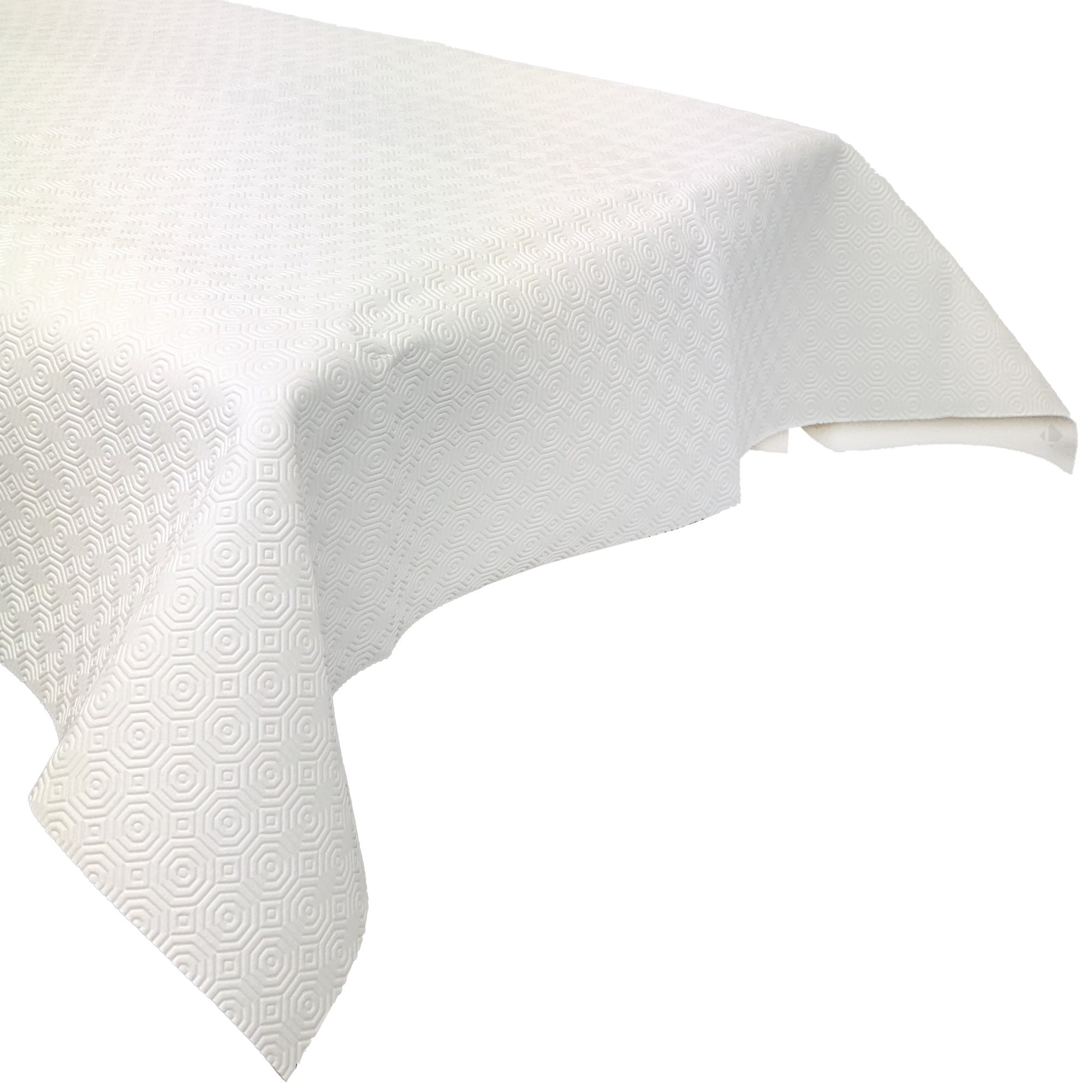Protège Table Rectangulaire 110x250 Cm Cook En Polyester Et Pvc Blanc