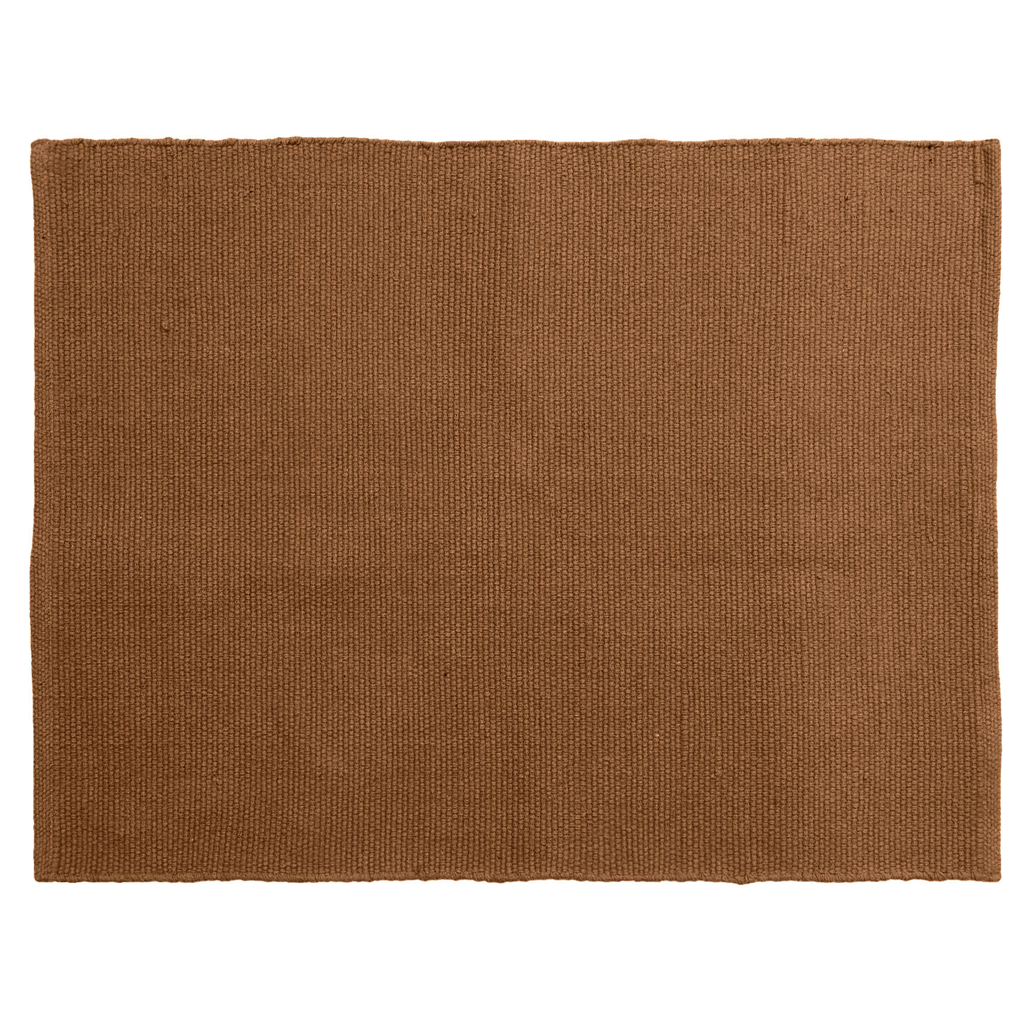Tapis Rectangulaire 130x170 Cm Pur Coton Moorea Marron Terre Cuite