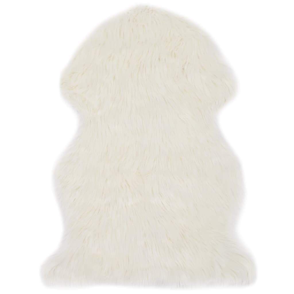Tapis 60 X 90 Cm Peau De Mouton Synthétique Blanc Dec024045