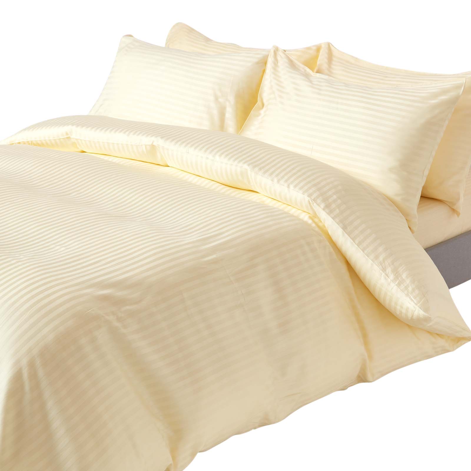 Parure De Lit 260x220cm Coton Égyptien 330tc Jaune Pâle Homescapes